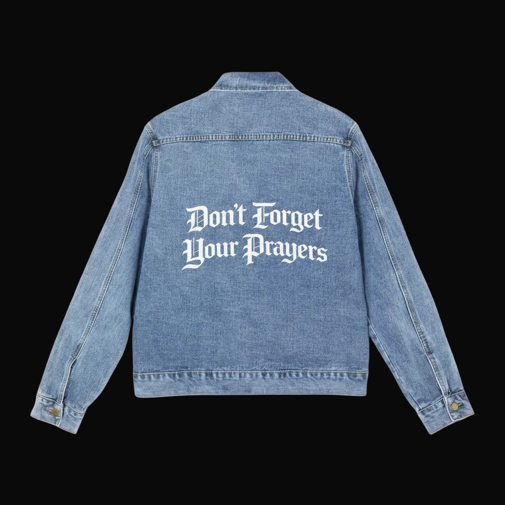 Limited-Edition Ovesized "Don't Forget Your Prayers" Denim Jacket